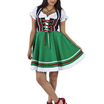 Oktoberfest Dirndl Mekko Oktoberfest Musta Vihreä Hyvät 2 kappaletta