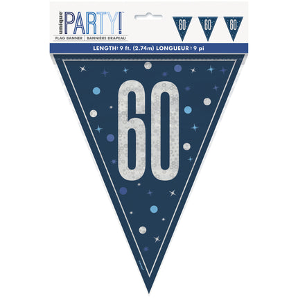 60 vuotta Garland sininen 2.5m