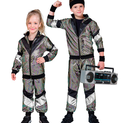 Neon 80S Verryttelypuku Viallinen Holografinen lapsi