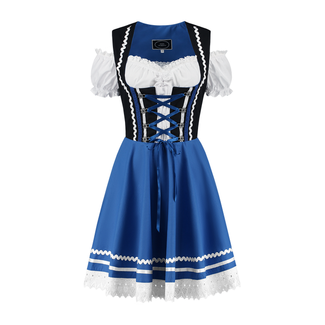 Oktoberfest Dirndl Mekko Oktoberfest Sininen Valkoinen Hyvät 2 kappaletta