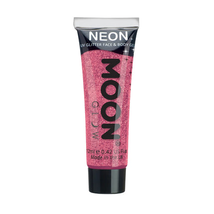 Moon Glow Neon UV Hieno Glitter Gel Ruby Pink 12ml
