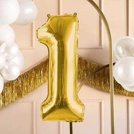 1 vuosi kuva ilmapallo Gold tyhjä 72cm