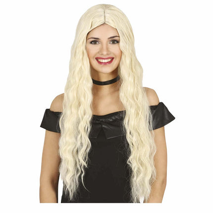 Vaalea aaltoileva peruukki