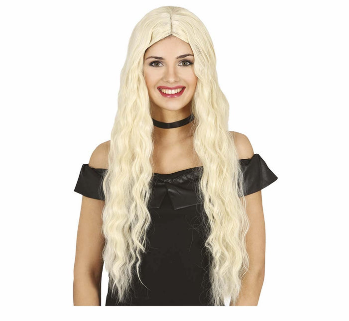 Vaalea aaltoileva peruukki
