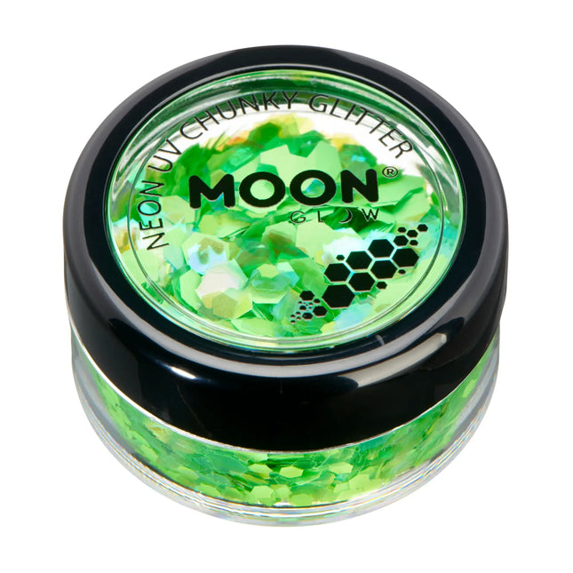 Moon Glow Neon UV Chunky Glitter Vihreä 3g