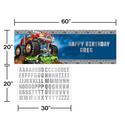 Monster Truck Banner Personalisoitava 1.5m