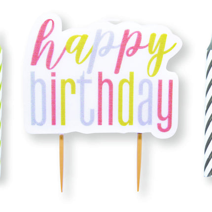 Hyvää syntymäpäivää kynttilät vihreä vaaleanpunainen 13kpl