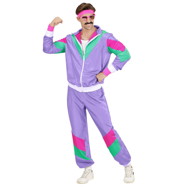 Neon 80S verkkareiden puku Vika lila