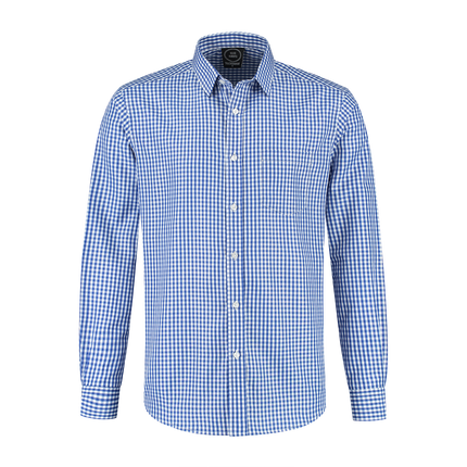 Valkoinen sininen pusero Miesten pitkähihainen ruudullinen pusero