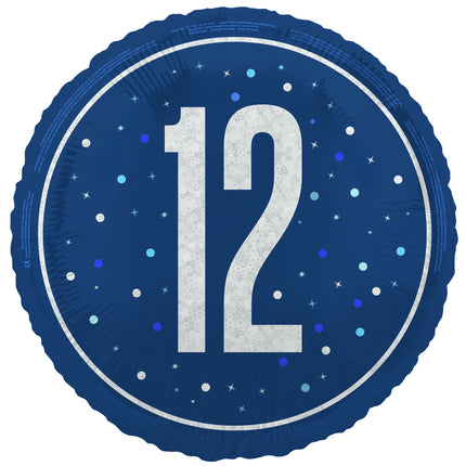 12 vuotta Helium ilmapallo sininen tyhjä 45cm