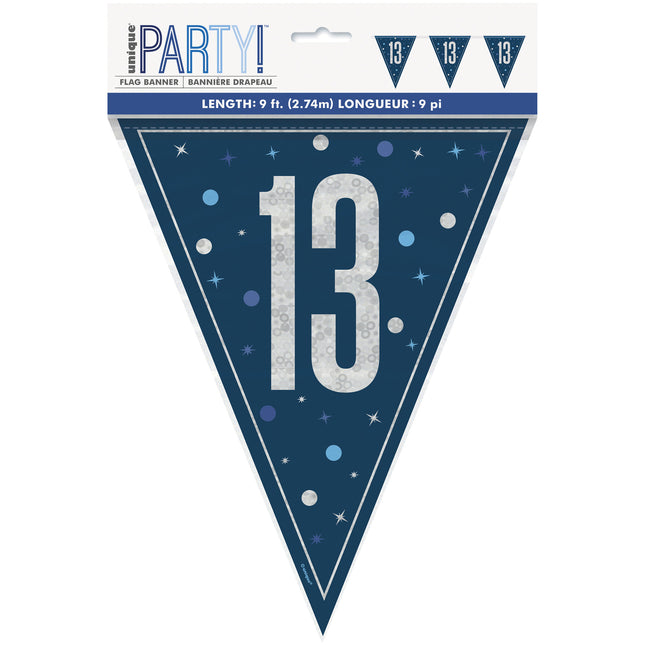 13 vuotta Garland sininen 2.5m