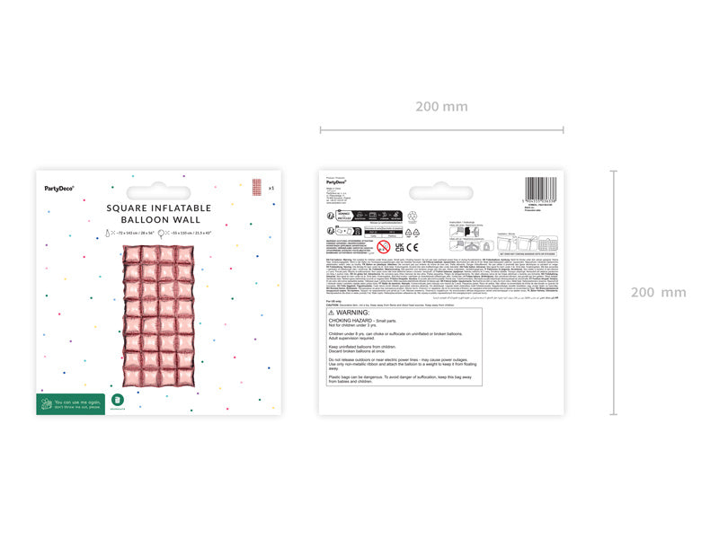 Rose Gold ilmapallot Wall 1.43m