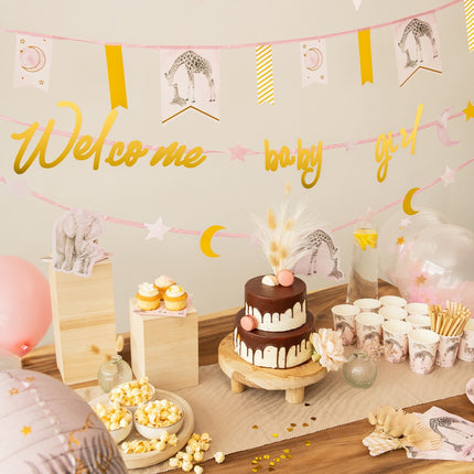 Safari Garland vaaleanpunainen syntymä 4m