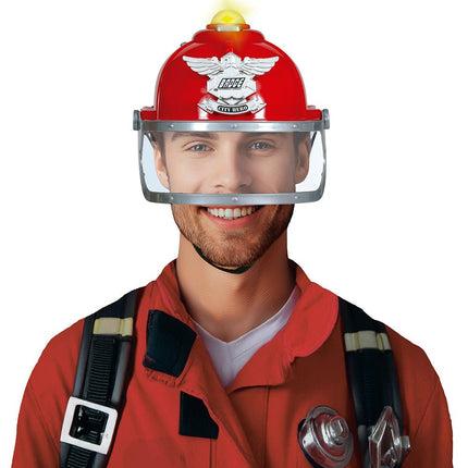 Firefighter helmet with siren and light, adult van Fiestas Guirca koop je bij Partywinkel