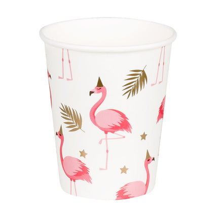Flamingo Bekers Papier 210ml 10st van Boland koop je bij Partywinkel