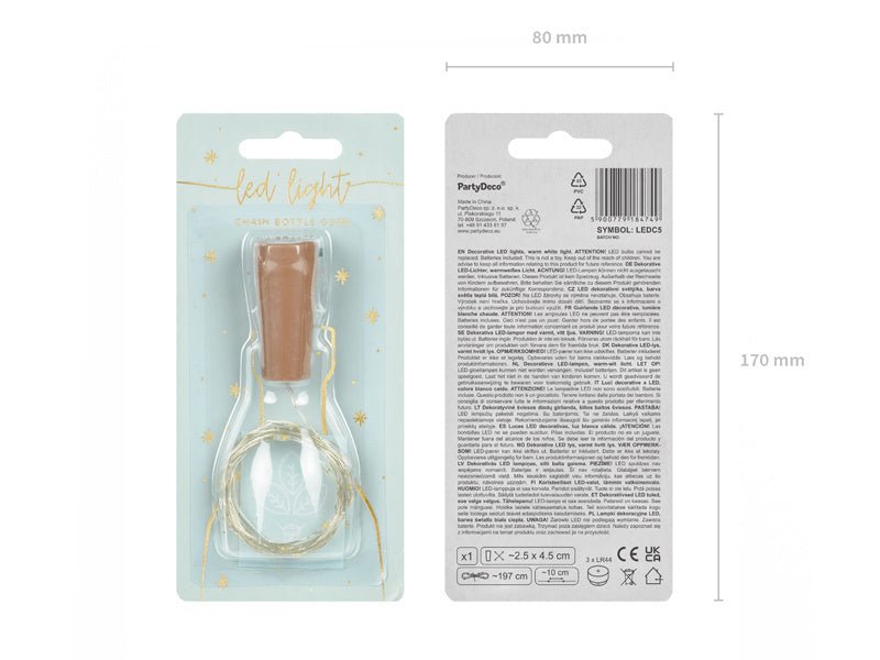 Flessenlampjes 1,97m van Partydeco koop je bij Partywinkel