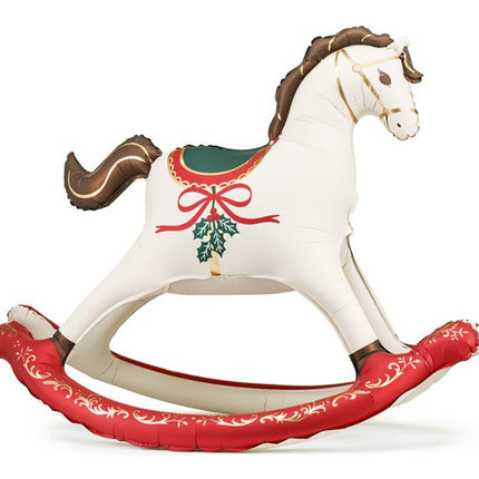 Foil Balloon Christmas Rocking Horse, 118x104 cm, mix van Partydeco koop je bij Partywinkel