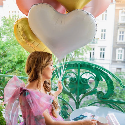Hart Helium Ballon Goud Leeg 75cm van Partydeco koop je bij Partywinkel