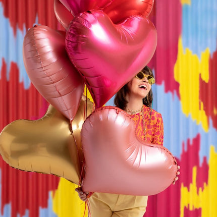 Hart Helium Ballon Rose Goud Leeg 75cm van Partydeco koop je bij Partywinkel