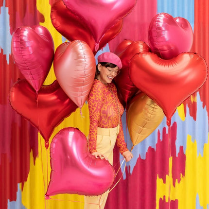 Hart Helium Ballon Rose Goud Leeg 75cm van Partydeco koop je bij Partywinkel