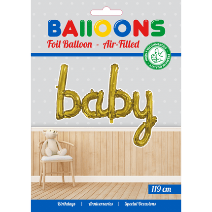 Folie Ballon Baby Goud 42cm leeg van WeFiesta koop je bij Partywinkel