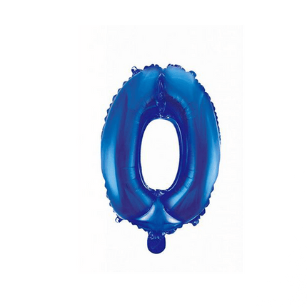 Folie Ballon Cijfer 0 Blauw 41cm met Rietje van WeFiesta koop je bij Partywinkel