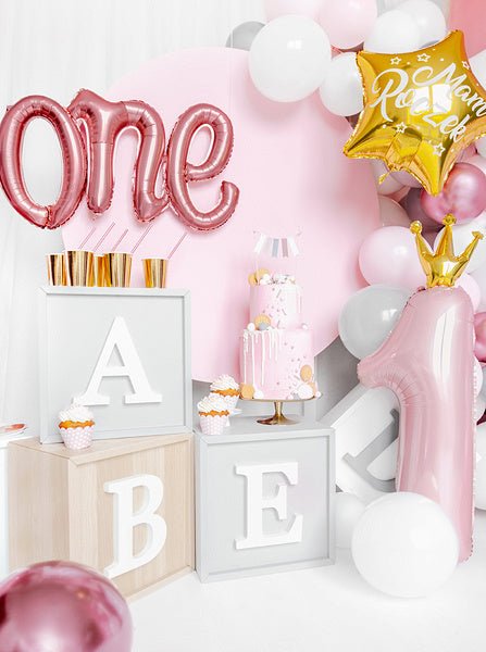 Folie Ballon Cijfer 1 Lichtroze Leeg 1m van Partydeco koop je bij Partywinkel