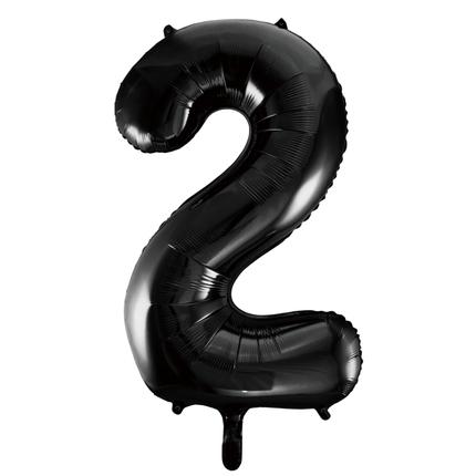 Folie Ballon Cijfer 2 Zwart XL 86cm leeg van WeFiesta koop je bij Partywinkel