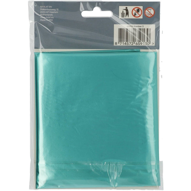 Folie Ballon Cijfer 3 Mat Groen XL 86cm leeg van Folat koop je bij Partywinkel