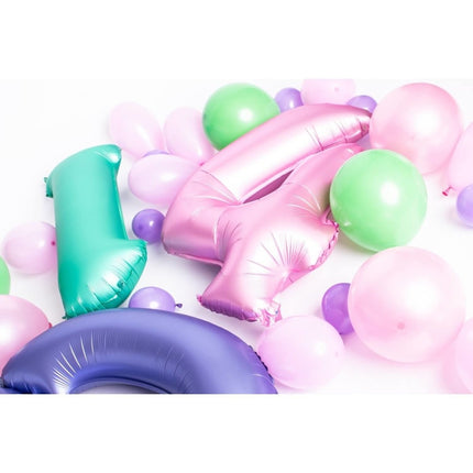 Folie Ballon Cijfer 3 Mat Groen XL 86cm leeg van Folat koop je bij Partywinkel