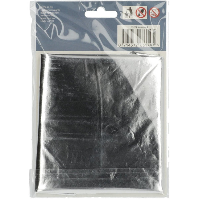 Folie Ballon Cijfer 4 Zilver Metallic XL 86cm leeg van Folat koop je bij Partywinkel