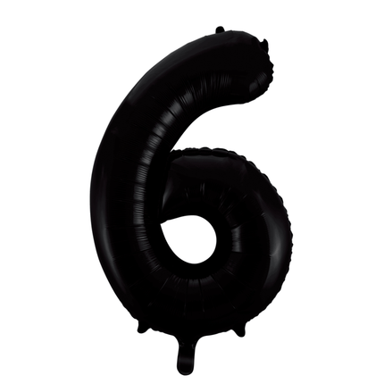 Folie Ballon Cijfer 6 Zwart XL 86cm leeg van WeFiesta koop je bij Partywinkel
