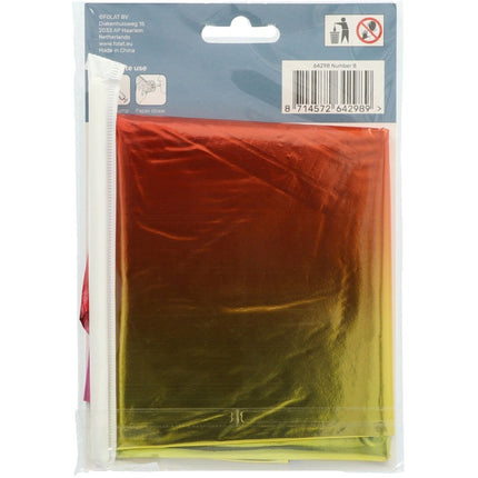 Folie Ballon Cijfer 8 Regenboog met standaard 72cm van Folat koop je bij Partywinkel