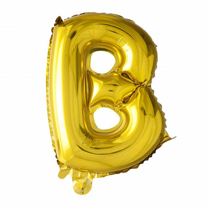 Folie Ballon Letter B Goud XL 102cm leeg van WeFiesta koop je bij Partywinkel