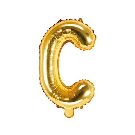 Folie Ballon Letter C Goud Leeg 35cm van Partydeco koop je bij Partywinkel