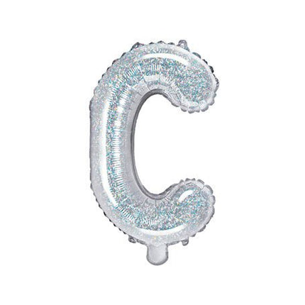 Folie Ballon Letter C Holografisch Leeg 35cm van Partydeco koop je bij Partywinkel