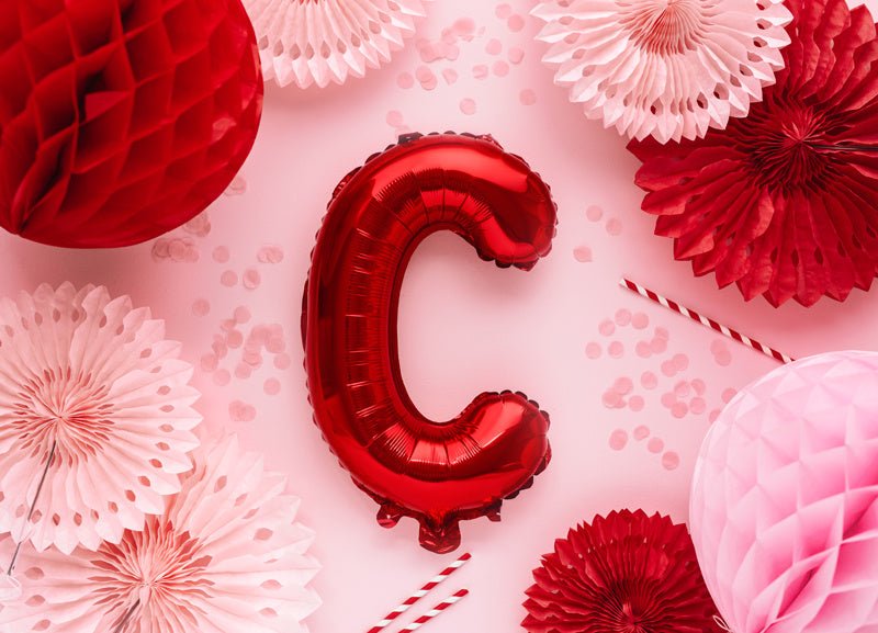 Folie Ballon Letter C Rood Leeg 35cm van Partydeco koop je bij Partywinkel