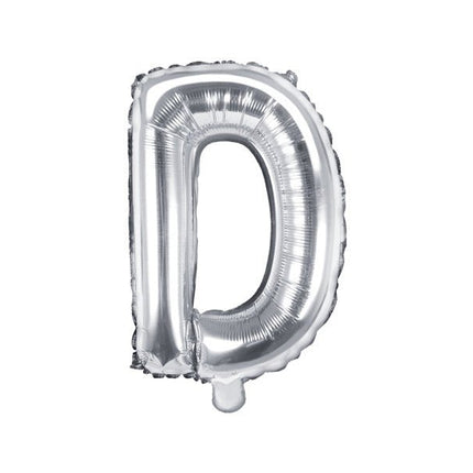 Folie Ballon Letter D Zilver Leeg 35cm van Partydeco koop je bij Partywinkel