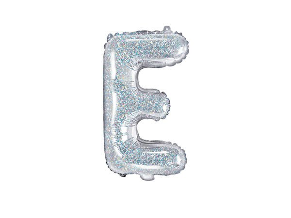 Folie Ballon Letter E Holografisch Leeg 35cm van Partydeco koop je bij Partywinkel