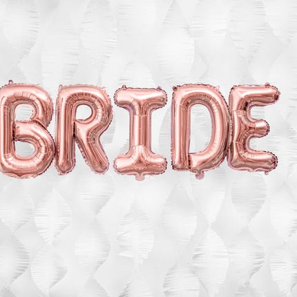 Folie Ballon Letter E Rose Goud Leeg 35cm van Partydeco koop je bij Partywinkel