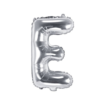 Folie Ballon Letter E Zilver Leeg 35cm van Partydeco koop je bij Partywinkel