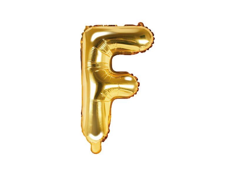 Folie Ballon Letter F Goud Leeg 35cm van Partydeco koop je bij Partywinkel