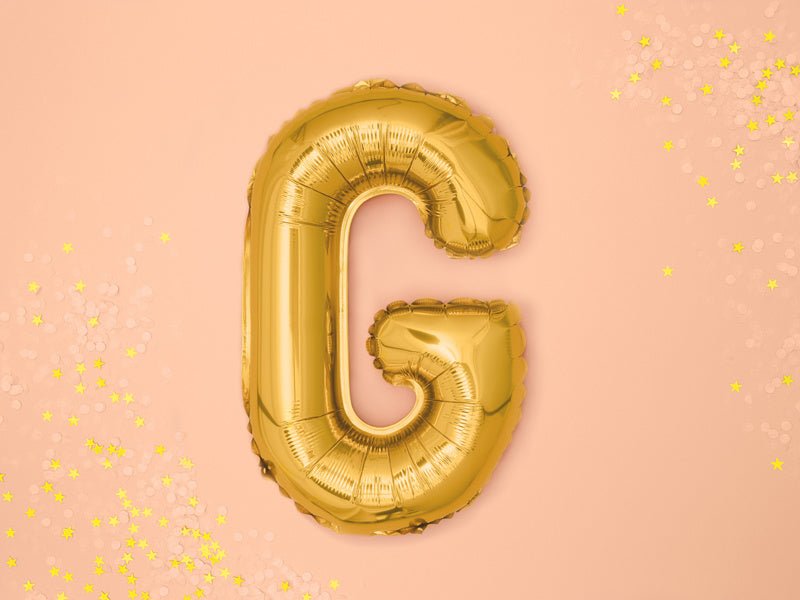 Folie Ballon Letter G Goud Leeg 35cm van Partydeco koop je bij Partywinkel