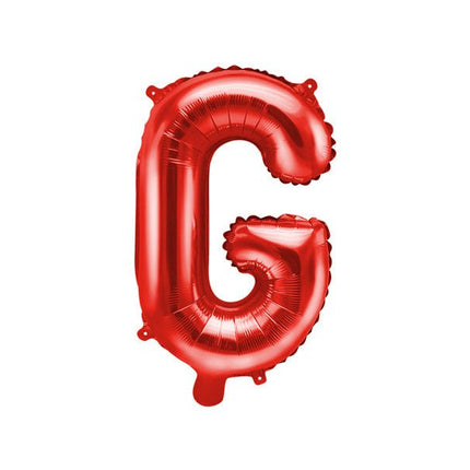 Folie Ballon Letter G Rood Leeg 35cm van Partydeco koop je bij Partywinkel