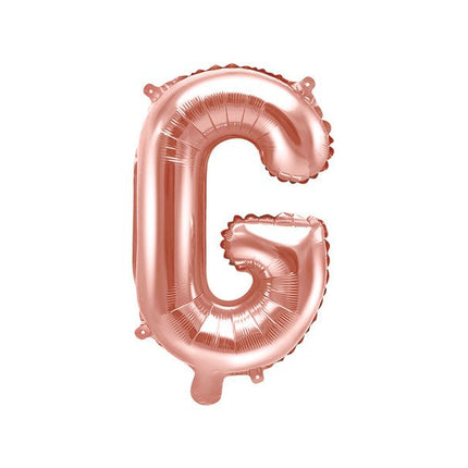 Folie Ballon Letter G Rose Goud Leeg 35cm van Partydeco koop je bij Partywinkel