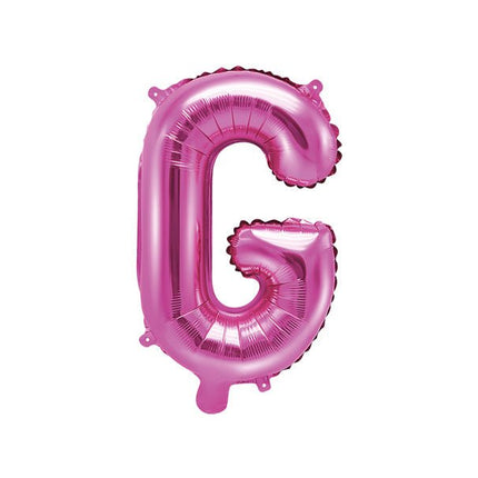 Folie Ballon Letter G Roze Leeg 35cm van Partydeco koop je bij Partywinkel