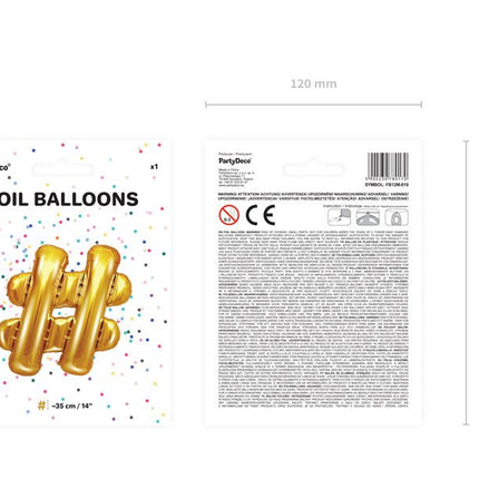Folie Ballon Letter  Goud Leeg 35cm van Partydeco koop je bij Partywinkel