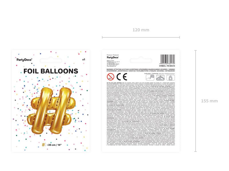 Folie Ballon Letter  Goud Leeg 35cm van Partydeco koop je bij Partywinkel