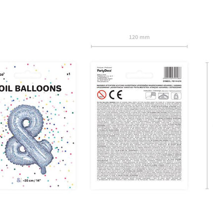 Folie Ballon Letter & Holografisch Leeg 35cm van Partydeco koop je bij Partywinkel