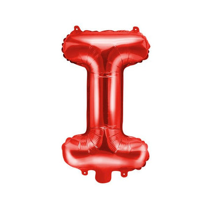 Folie Ballon Letter I Rood Leeg 35cm van Partydeco koop je bij Partywinkel